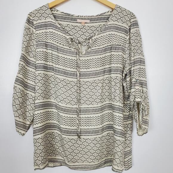 Skies are Blue abstract print rayon blouse size large - Picture 1 of 4